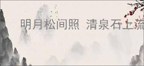 明月松间照 清泉石上流