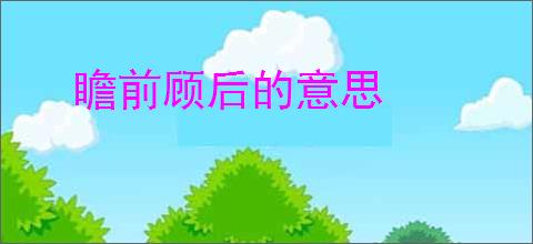 瞻前顾后的意思