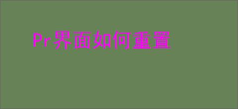 Pr界面如何重置