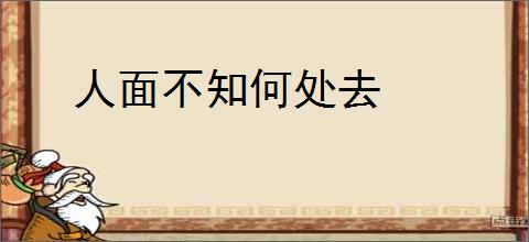 人面不知何处去