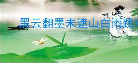 黑云翻墨未遮山白雨跳珠乱入船