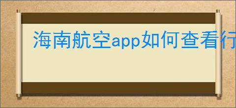 海南航空app如何查看行李信息