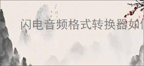 闪电音频格式转换器如何分割音频