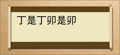 丁是丁卯是卯