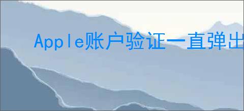 Apple账户验证一直弹出怎么办